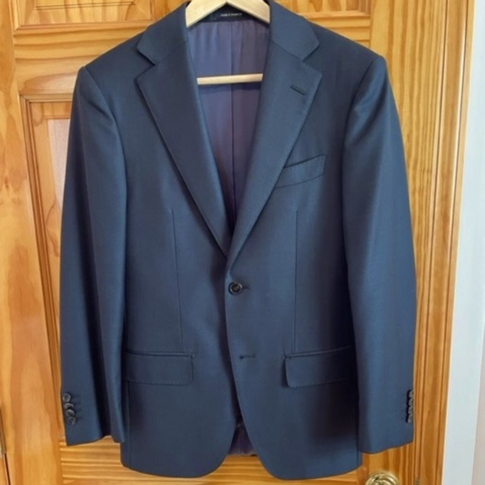 SUITSUPPLY suit, Vitale Barberis Canonico black pure wool super euro size 42